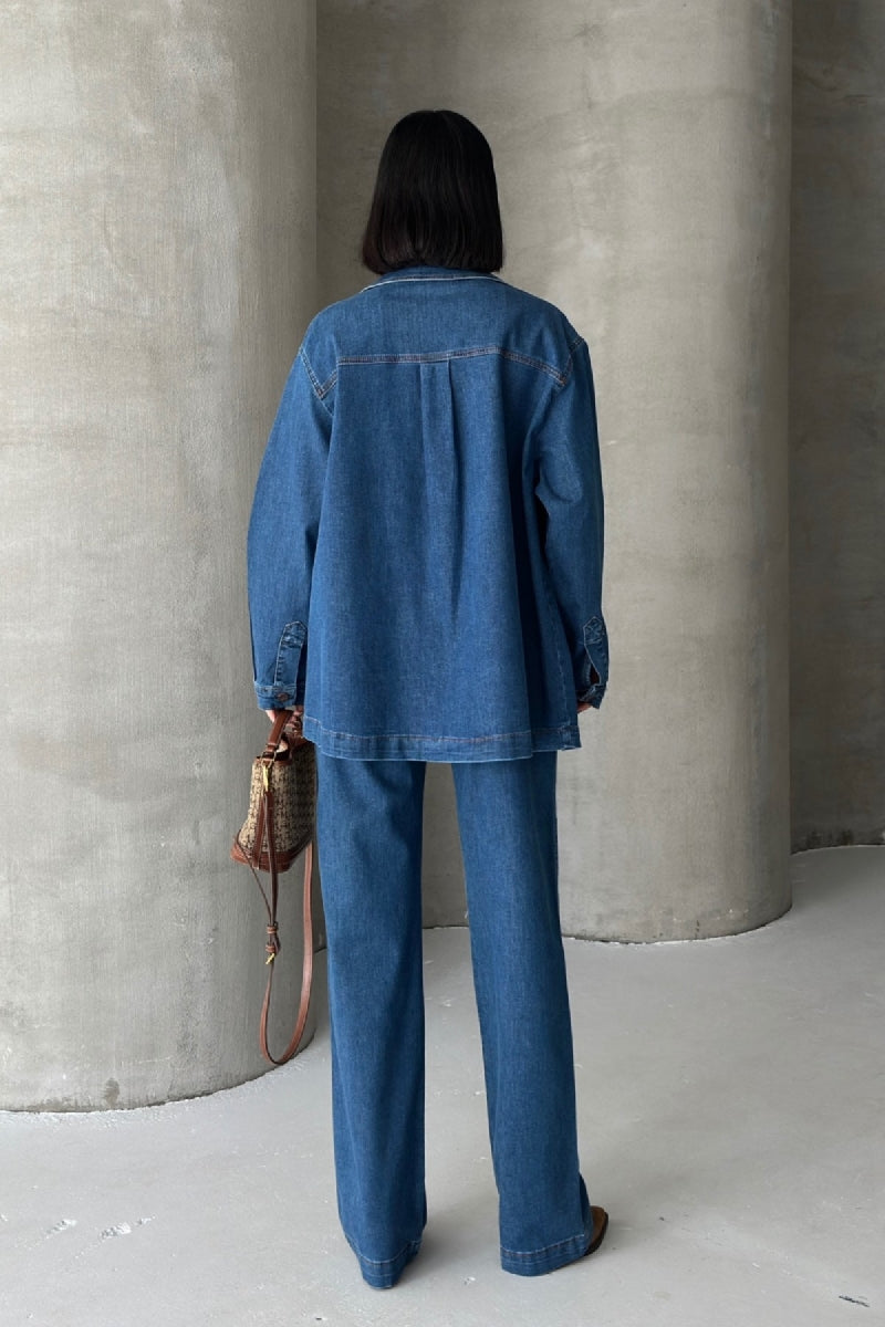Cămașă Denim cu Buzunare 6097