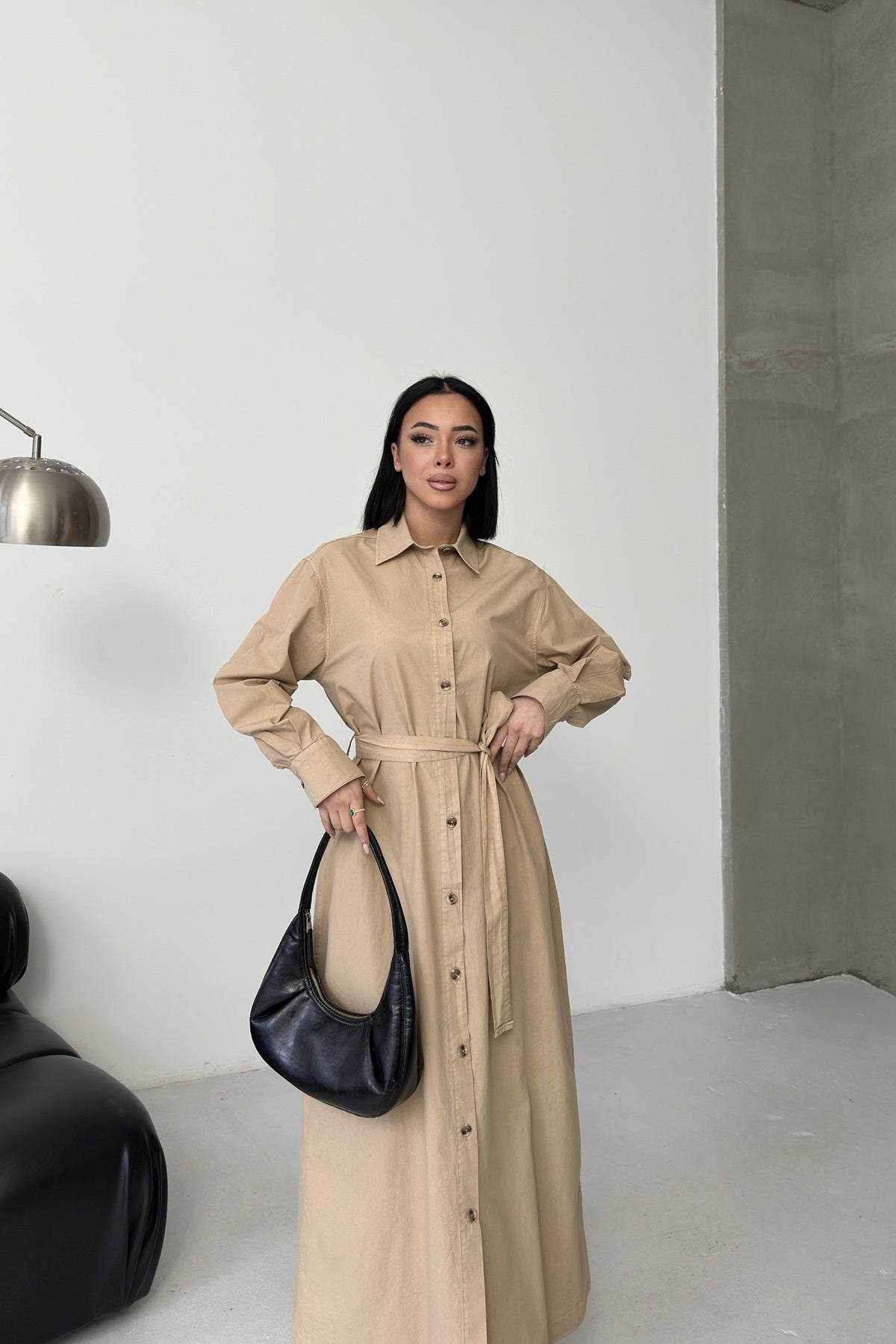 Rochie Denim Clasica Lunga cu Nasturi 3034