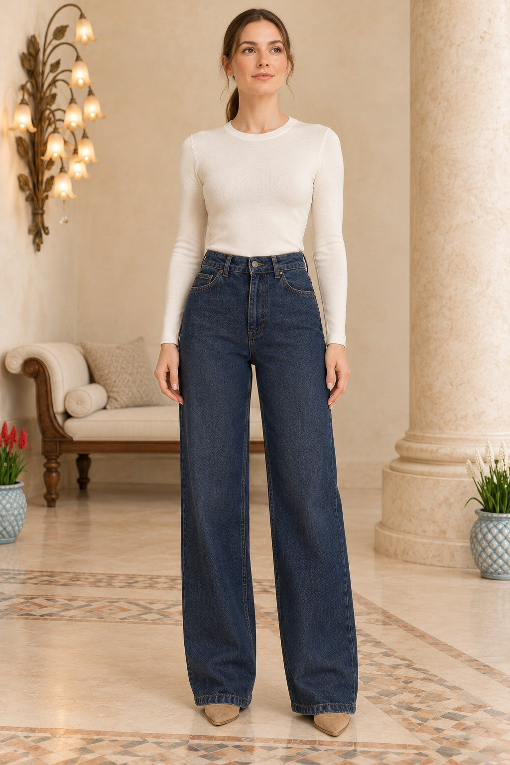 Wide Leg Relax Jeans 718