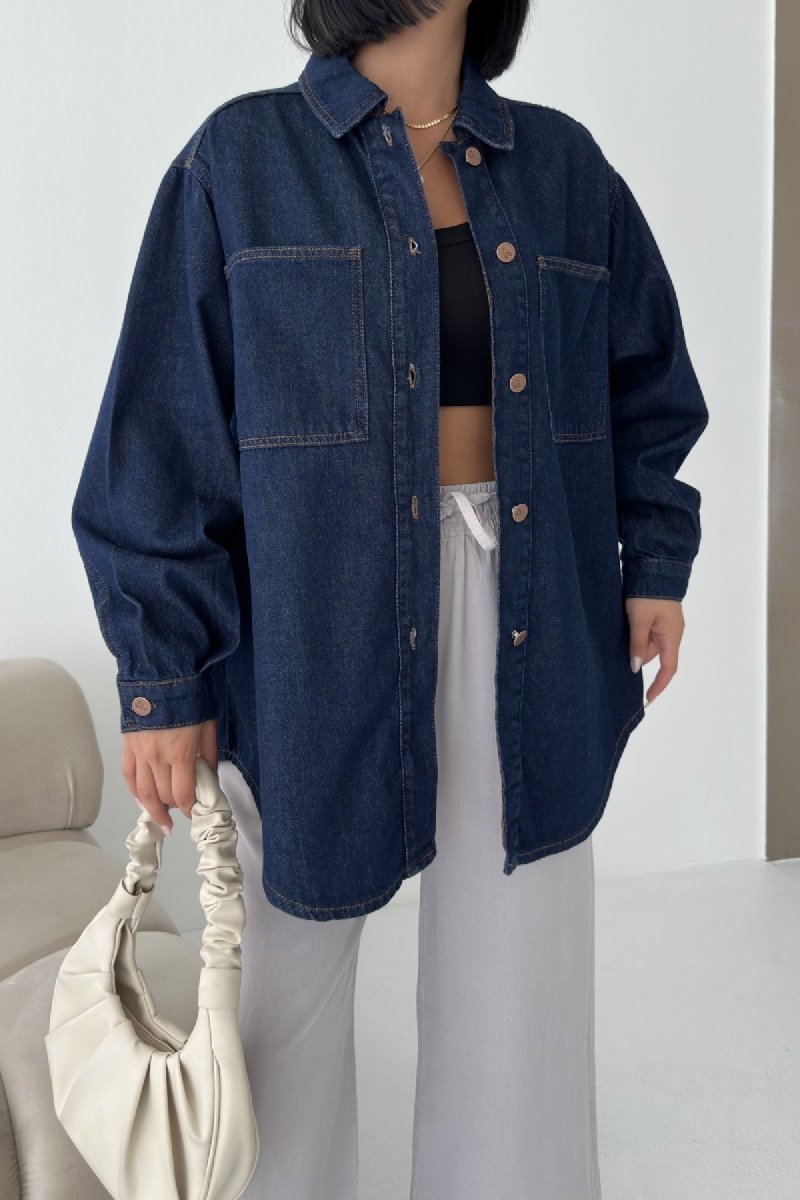 Cămașă Denim Oversized cu Butoane 6080