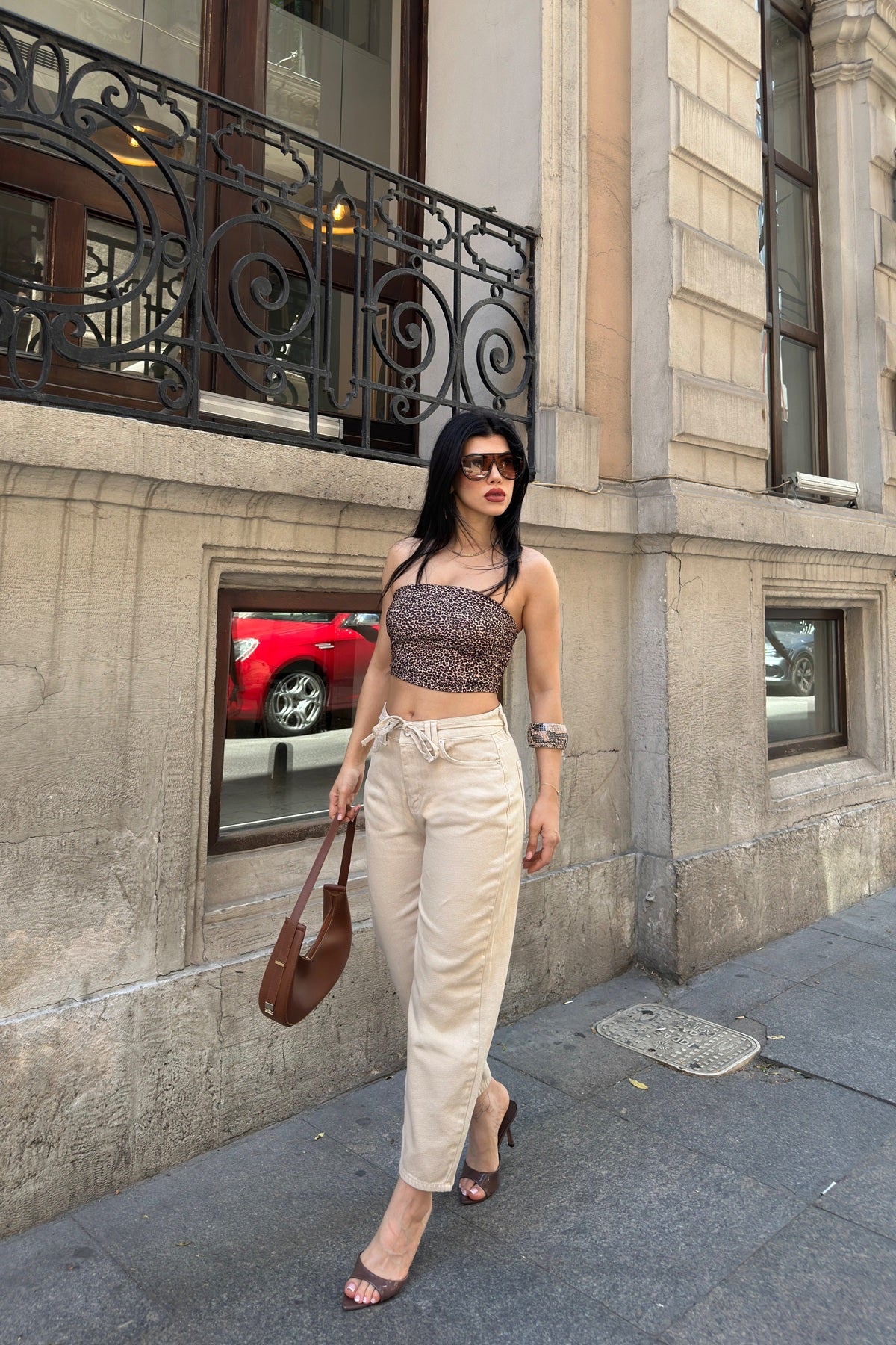 Pantalon Denim Mom fara Lycra 7057