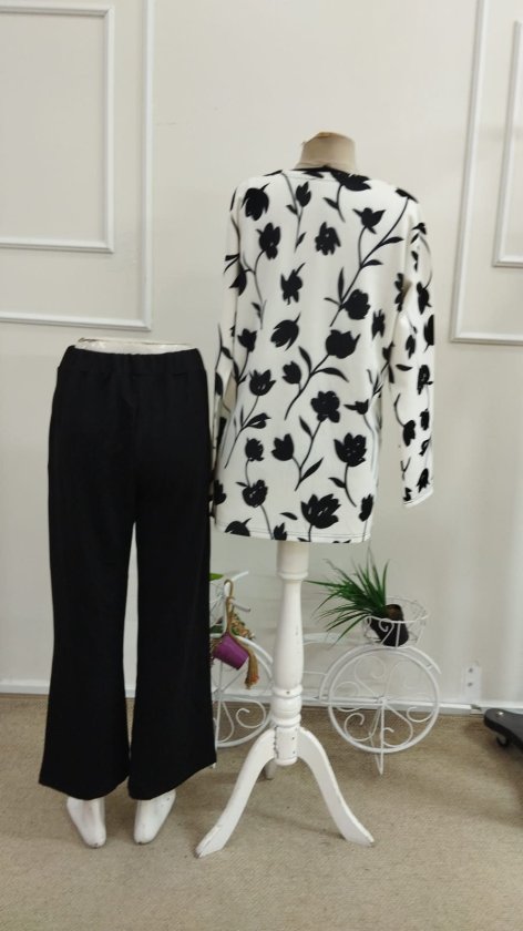 Women's Long-Sleeved Open-Front Modal Jacket, Sleeveless Viscose Two-Thread Blouse, and Pants Three-Piece Set, 38885