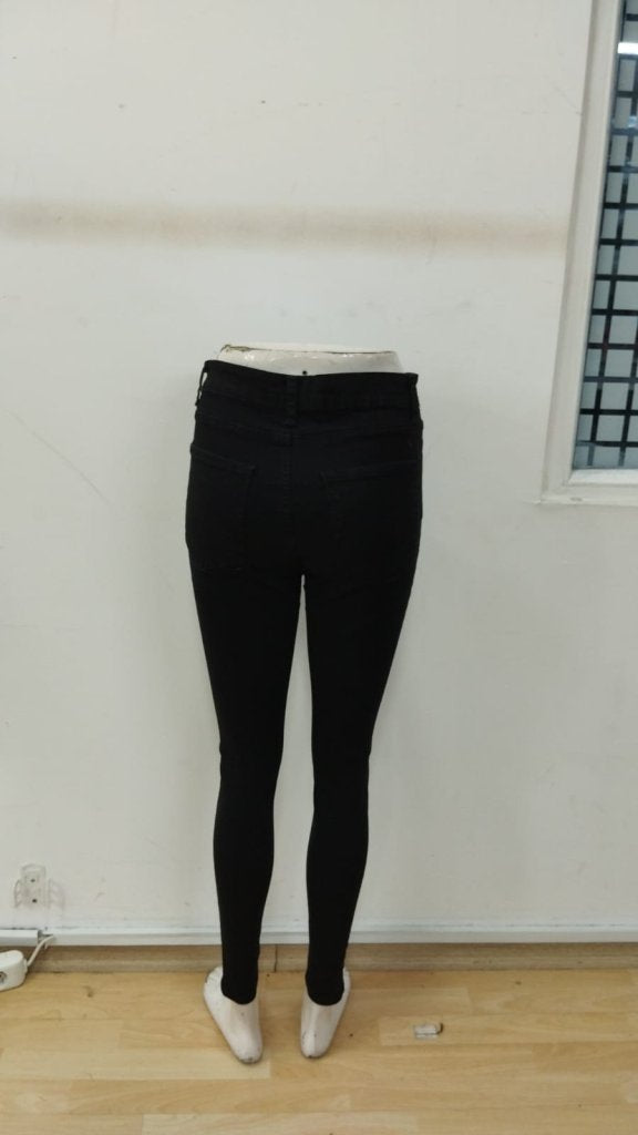 Pantaloni din denim de damă, cu talie înaltă, cu buzunare, fără curea, 30459