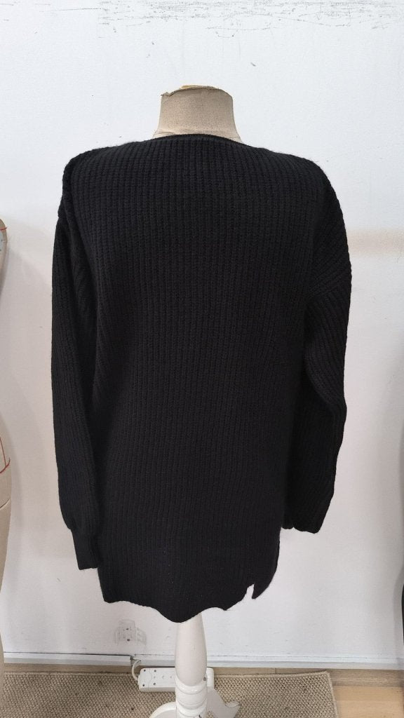 Rochie scurtă tricotată cu mânecă lungă și guler rotund pentru femei, 30705