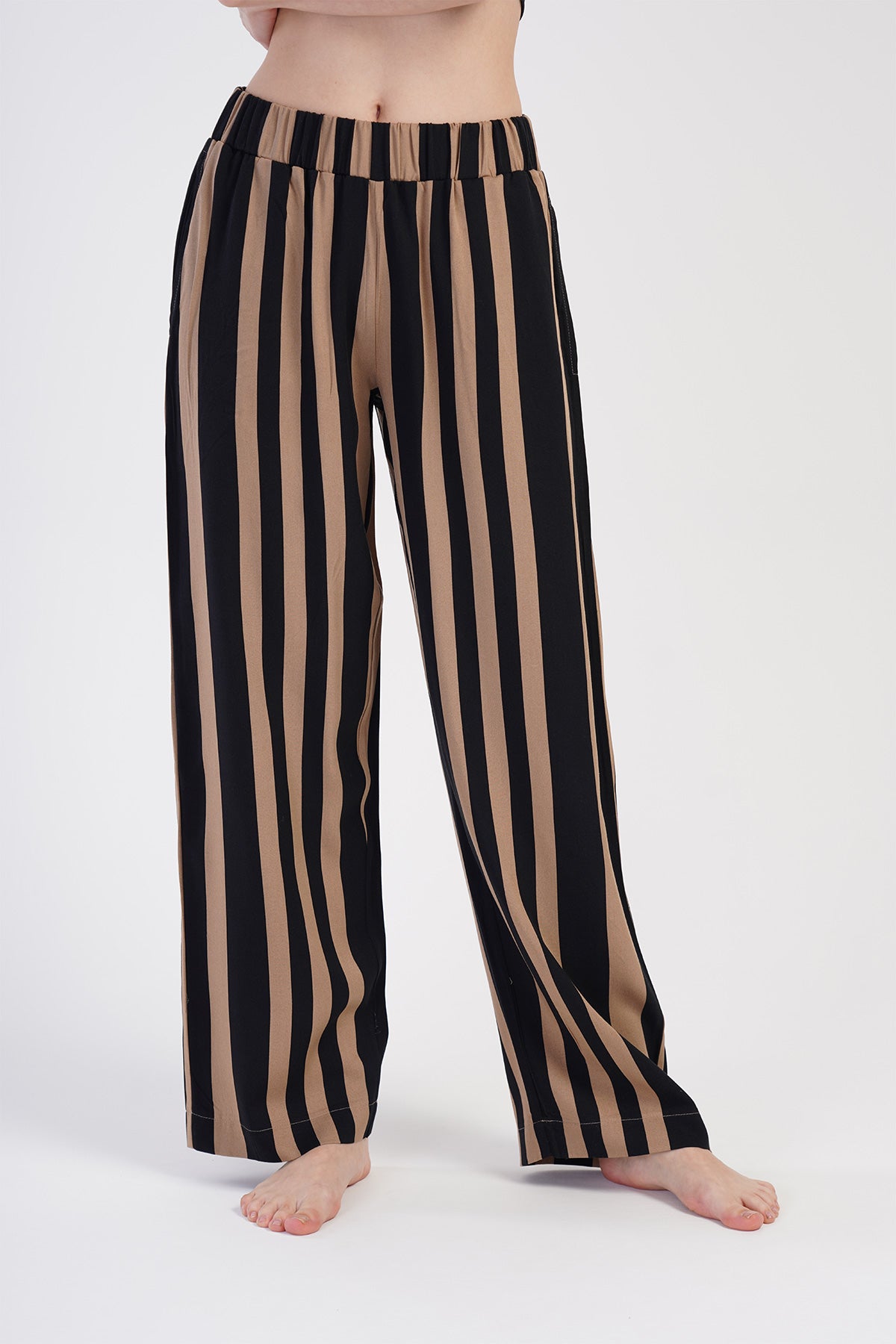 Pijama de damă Belmondo, jos, cu buzunare - Negru