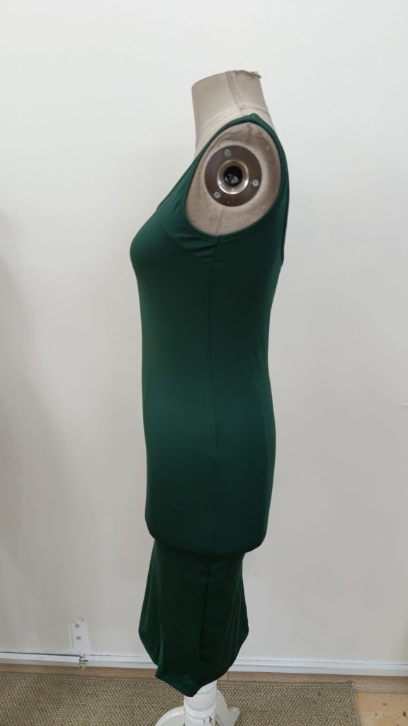 Rochie scurtă de damă, cu bretele, decolteu pătrat și crăpătură, model scuba, 31267