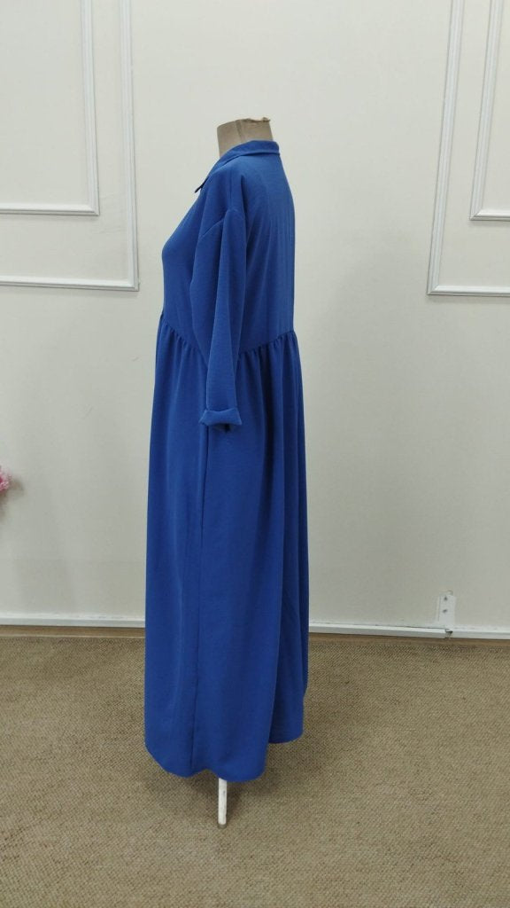 Women's Troy-Sleeve V-Neck Slit Long Aerobin Dress, 34255