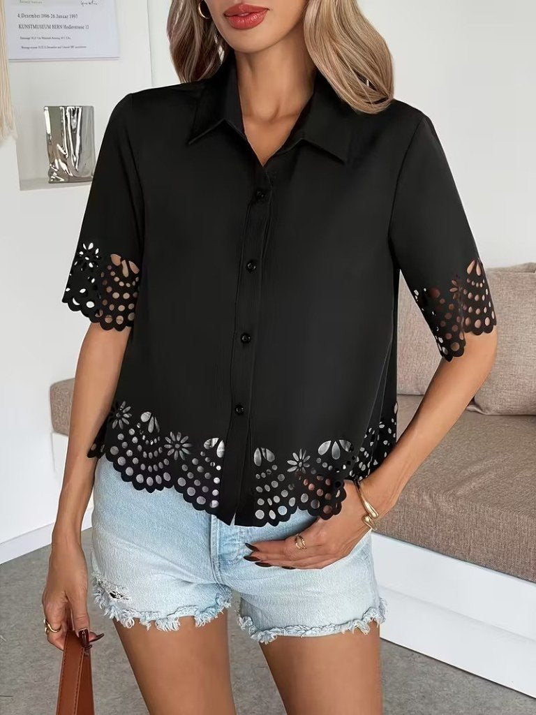 Bluză tip cămașă cu guler, cu nasturi, Dubai, 37510