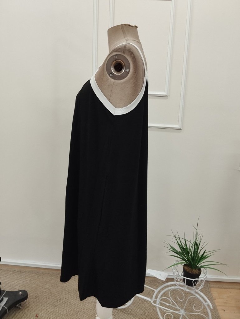 Rochie de damă din viscoză cu guler rotund și bretele, 32198