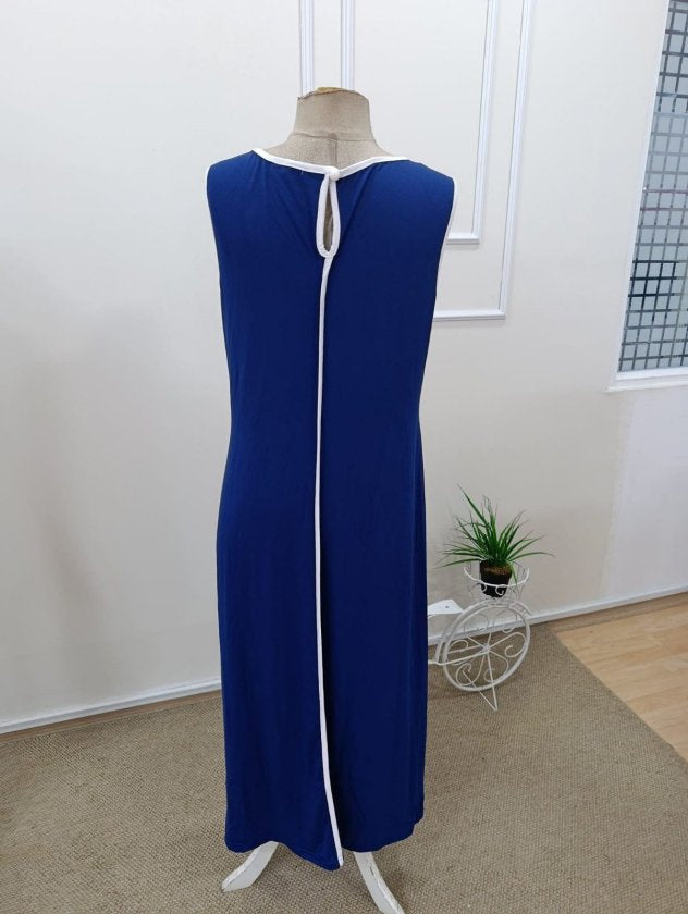 Rochie lungă de damă din viscoză, cu umerii goi și detalii subțiri cu dungi, 36574