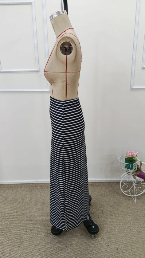 Women's High Waisted Side Slit Long Viscose Skirt, 32521