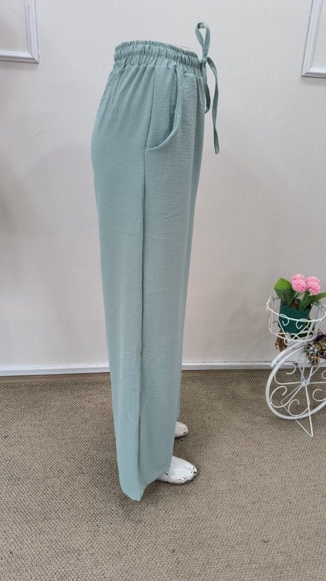 Pantaloni Aerobin pentru femei, talie înaltă, elastic, cu curea, croială dreaptă, 32625