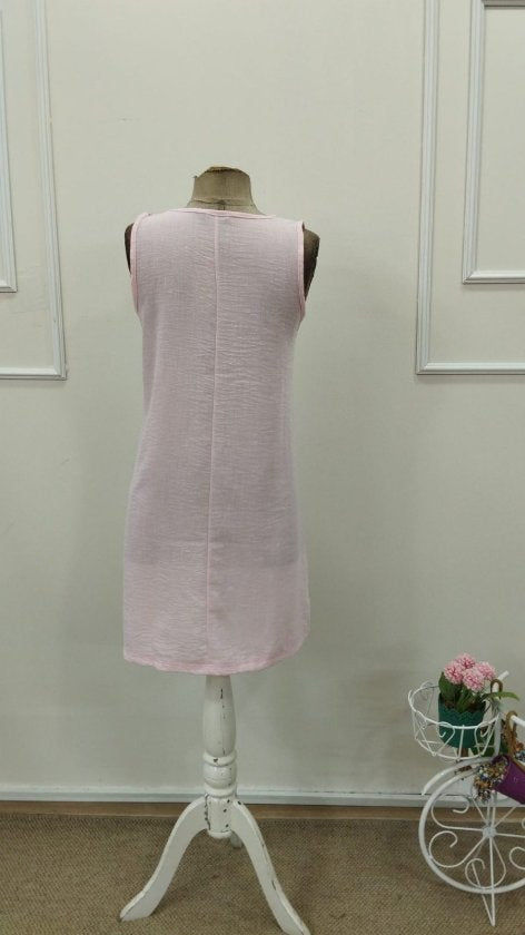 Rochie scurtă cu model floral și guler rotund, cu bretele, pentru femei, 32754
