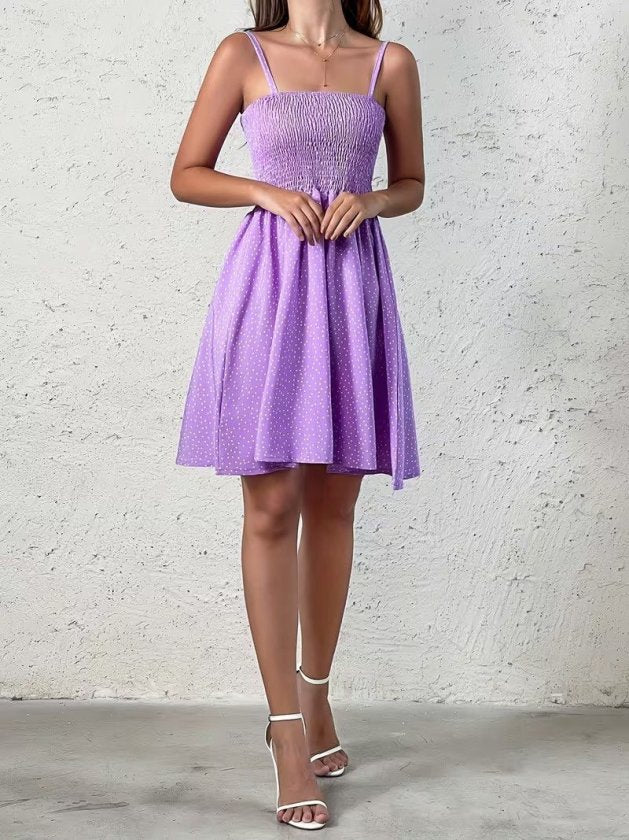 Rochie scurtă Supreme cu bretele și imprimeu pentru femei, 32902