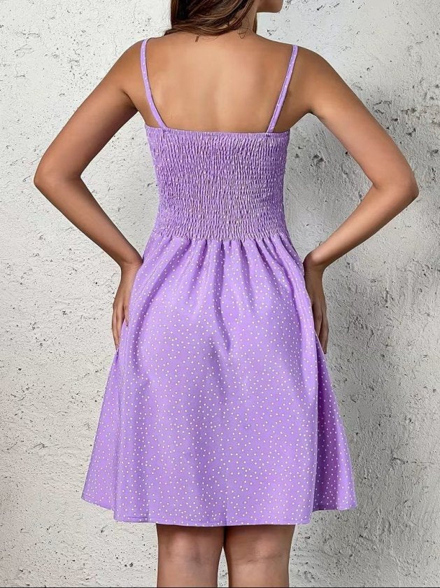 Rochie scurtă Supreme cu bretele și imprimeu pentru femei, 32902