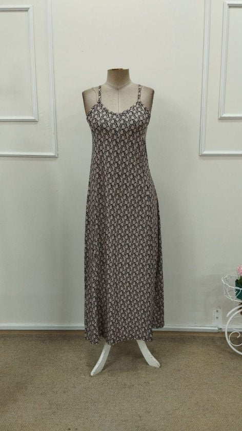Rochie lungă Supreme pentru femei, cu bretele, decolteu în V și crăpături, 32920