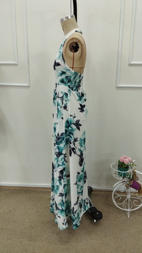 Women's Off-the-Shoulder Turtleneck Patterned Long Suprem Dress, 32943
