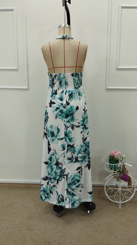 Women's Off-the-Shoulder Turtleneck Patterned Long Suprem Dress, 32943