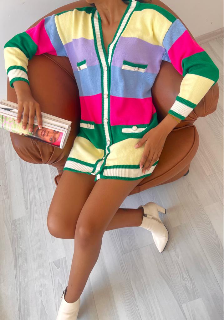 Cardigan colorat 837 - Verde