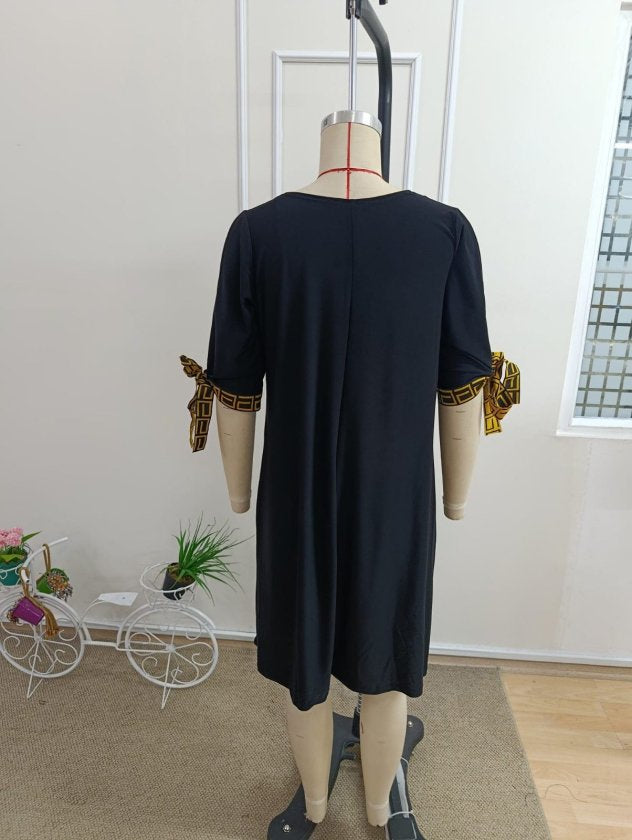 Rochie scurtă de damă, cu mânecă scurtă și decolteu în V, culoare nisip, 34640