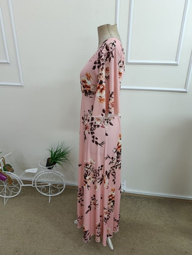Rochie Supreme pentru femei, cu mânecă scurtă, decolteu în V și imprimeu, 34644