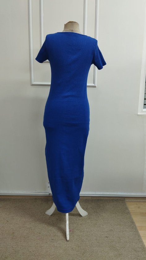 Rochie lungă cu corset, cu mânecă scurtă, decolteu în V și nasturi în față, pentru femei, 33308