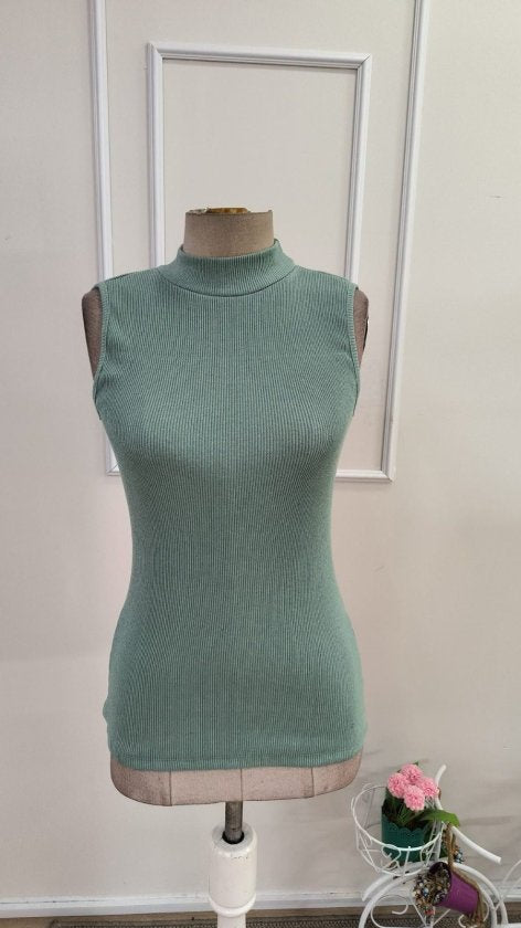 Women's Off-the-Shoulder Turtleneck Ribbed Blouse, 33480