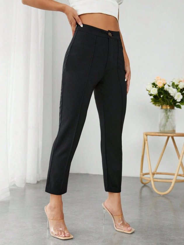 Pantaloni de scufundări cu talie înaltă pentru femei, cu buzunare, 34128