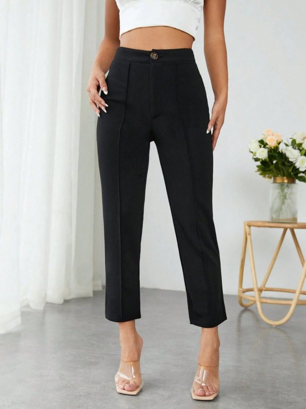 Pantaloni de scufundări cu talie înaltă pentru femei, cu buzunare, 34128
