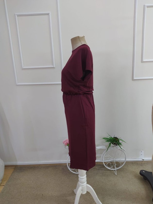 Women's Short Sleeve Crew Neck Short Viscose Double Yarn Dress, 34212