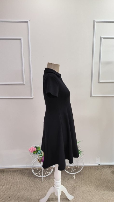 Rochie scurtă din modal pentru femei, cu mânecă scurtă și decolteu în V, 34304