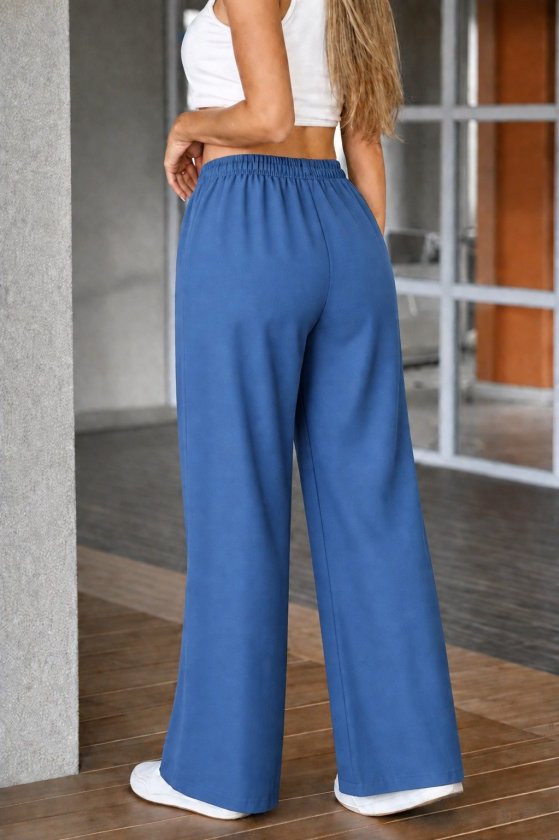 Pantaloni largi cu talie înaltă pentru femei, 34312