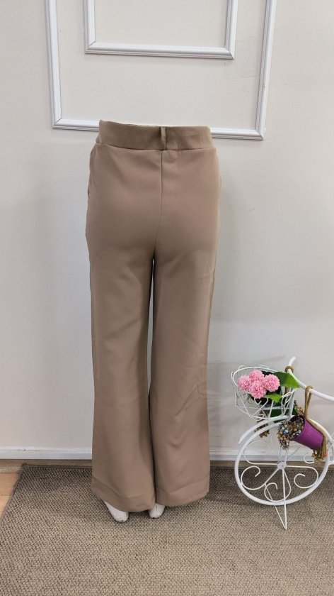 Pantaloni de damă din satin, fără curea, cu talie înaltă, 34462