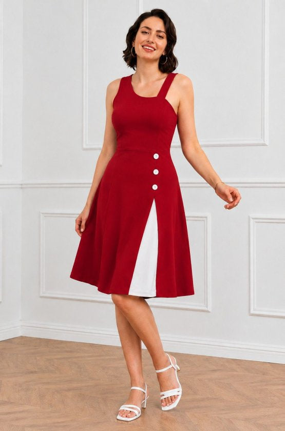 Rochie scurtă, strălucitoare, din crep, cu bretele și alte bretele, închidere cu nasturi, 34477
