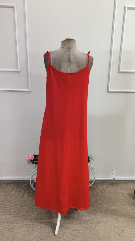 Rochie maxi Supreme pentru femei, cu bretele, decolteu în V și imprimeu, 34496