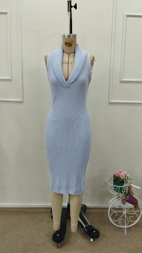 Women's Off-the-Shoulder Fold-Over Collar Short Knit Dress, 34547