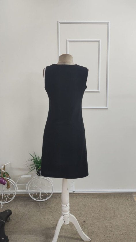Rochie Scurtă din Crepon Importat pentru Femei, Atârnată, Guler V, Două Culori, 35110