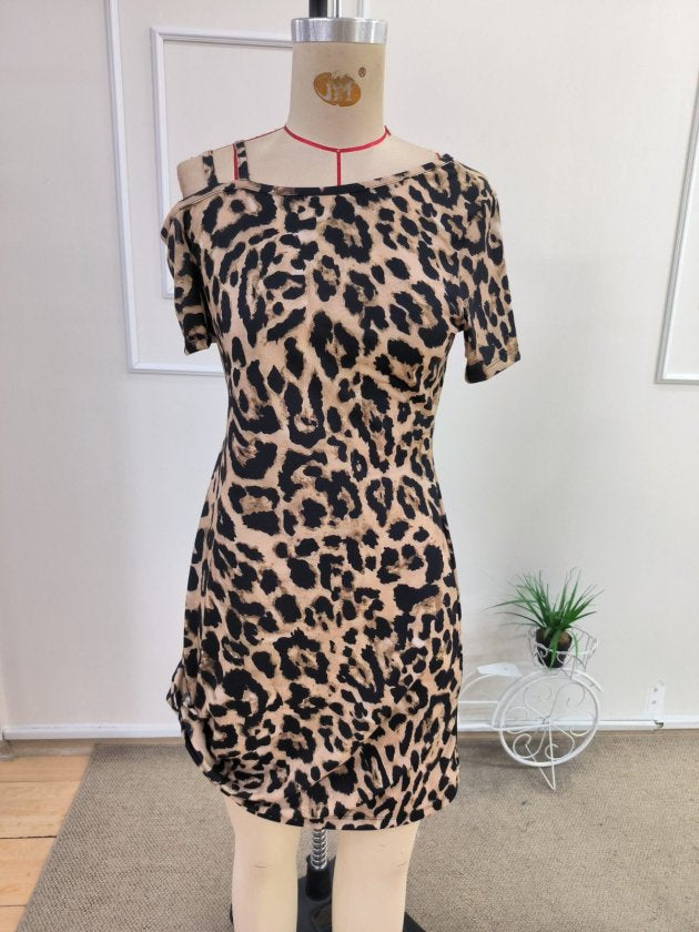 Rochie supreme scurta pentru femei cu bretele pe umeri si model desenat, 35415