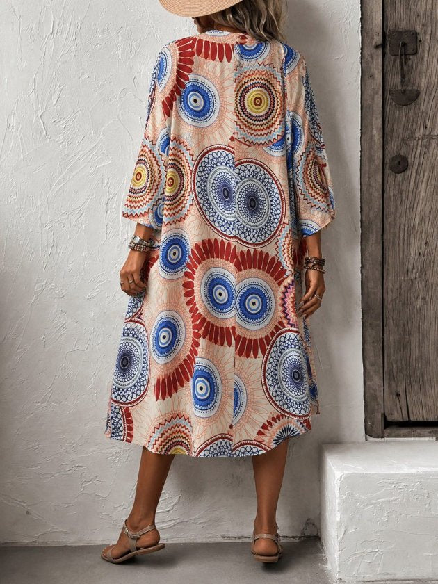Kimono lung pentru femei cu mâneci scurte, deschidere din față la talie, strângere la talie, 37197