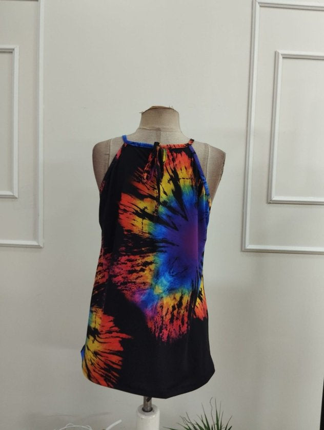 Bluză din bumbac pentru femei, mânecă lungă, detaliu inel la gât, model leopard, 36094