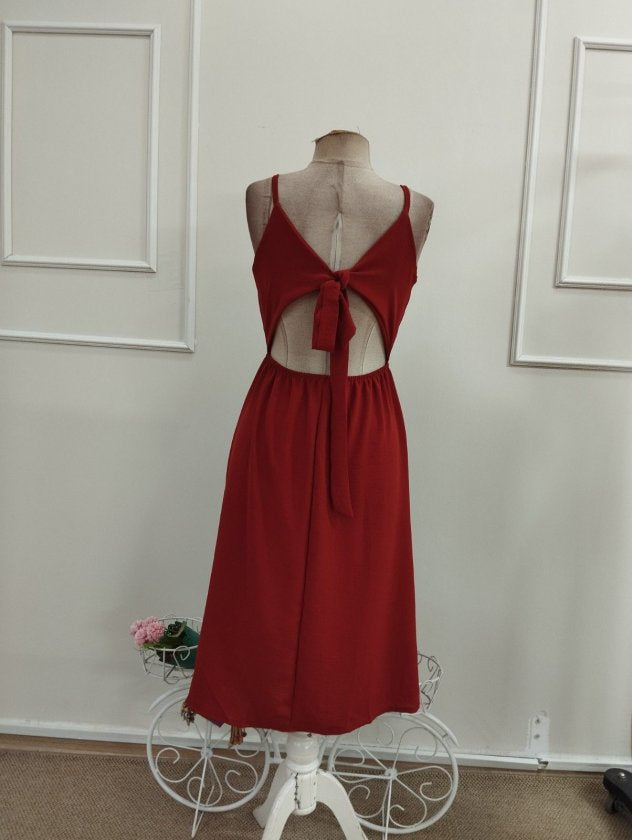 Rochie Midi Aerobină cu Spaghete, Gât Croisé, Fermoar, 36935