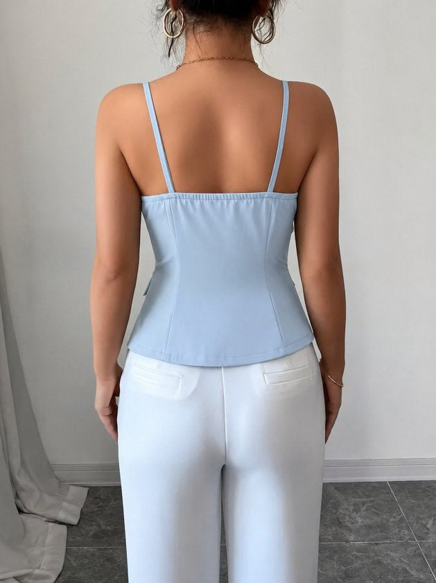 Kadın Askılı önü Döğmeli Atlas Bluz, 36794