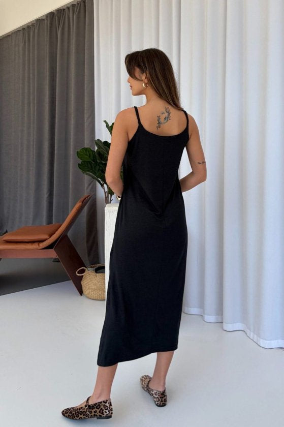 Rochie din Viscon, Femeie, Cureluțe, Tăieturi Laterale, 36825