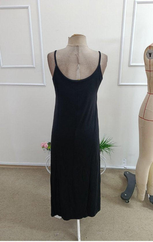 Rochie din Viscon, Femeie, Cureluțe, Tăieturi Laterale, 36825
