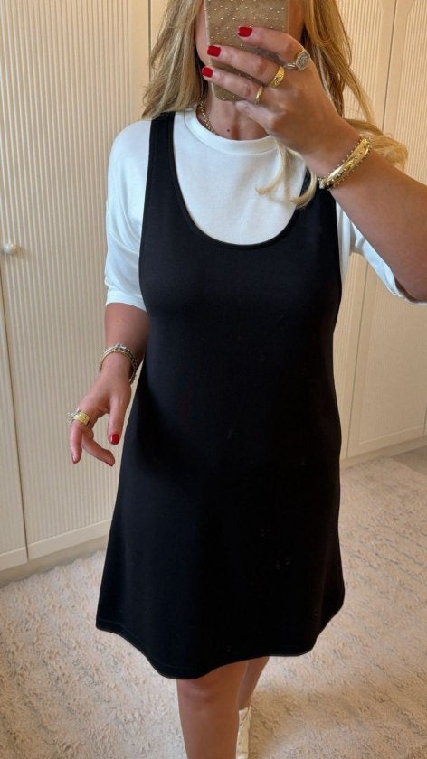 Rochie Modal Două Piese cu Mâneci Scurte și Spaghete Groase, 36896