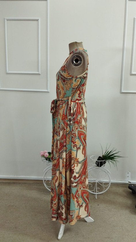 Rochie Suprem cu Flori, Deschisă pe Umeri, Gât Halter, Fermoar, 36951