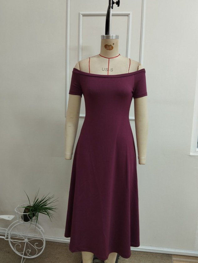 Rochie Modal Midi cu Gât Madonna, 36997