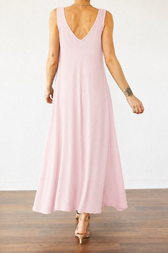 Rochie Maxi Viscozë cu Spaghete, Gât V, Detaliu Inel, Tăiere Asimetrică, 37014