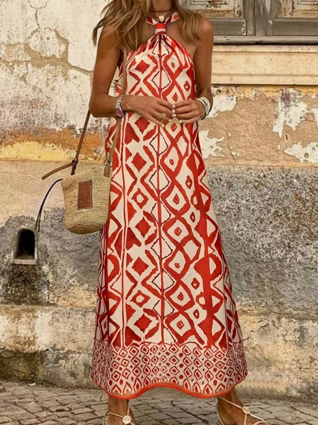 Rochie lungă Suprem pentru femei cu umerii goi, bretele prin gât, model, 37193