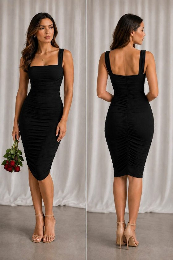 Rochie Sandy cu bretele groase pentru femei, plisă, 37214